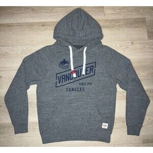 Vancouver Canucks Gray Hoodie NHL Sportige Size Medium M Sweatshirt Since 1970